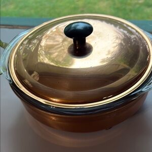 Coppercraft Guild footed warmer with Pyrex